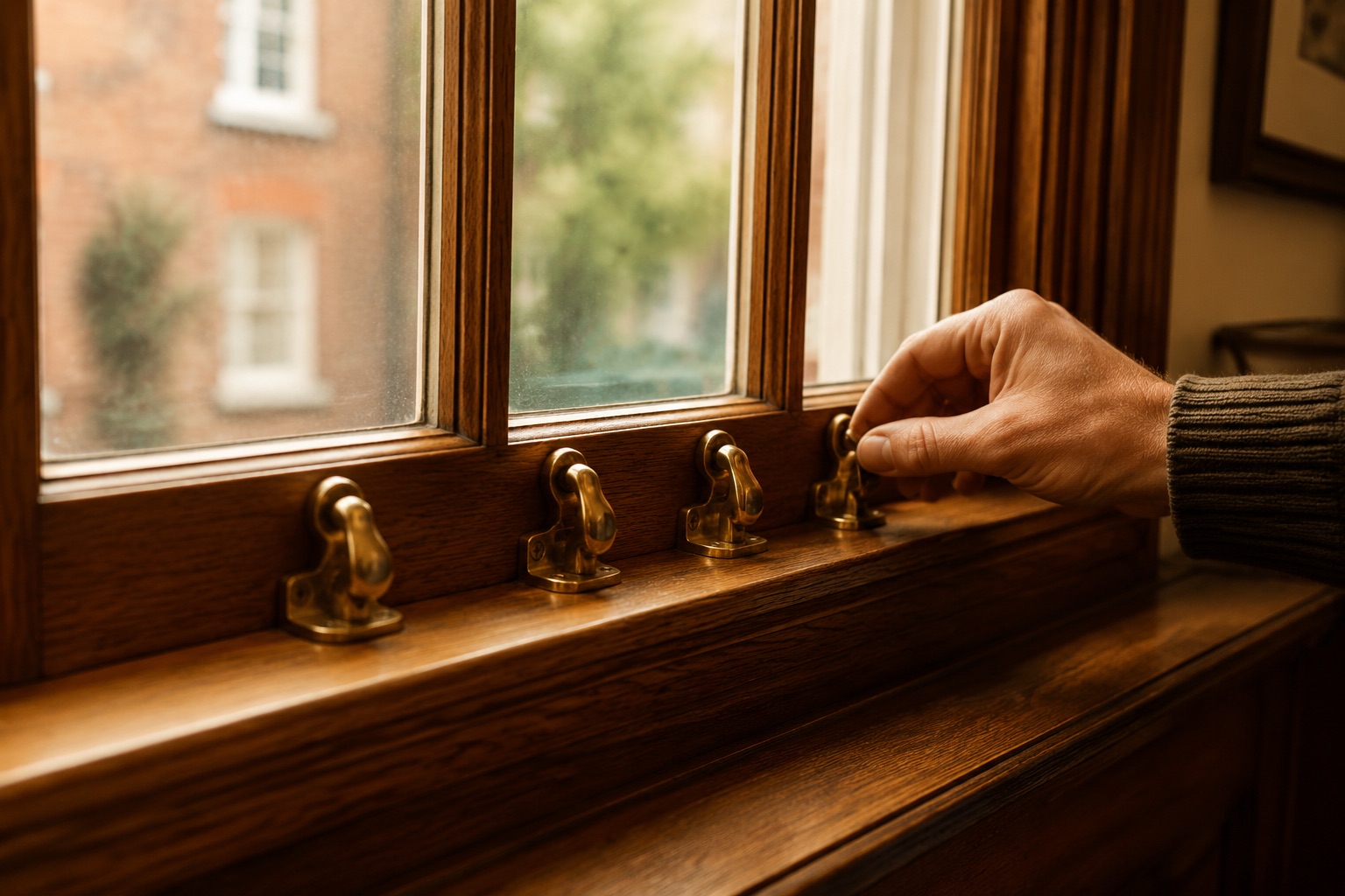 Sash Window Lift Handles (4) in use
