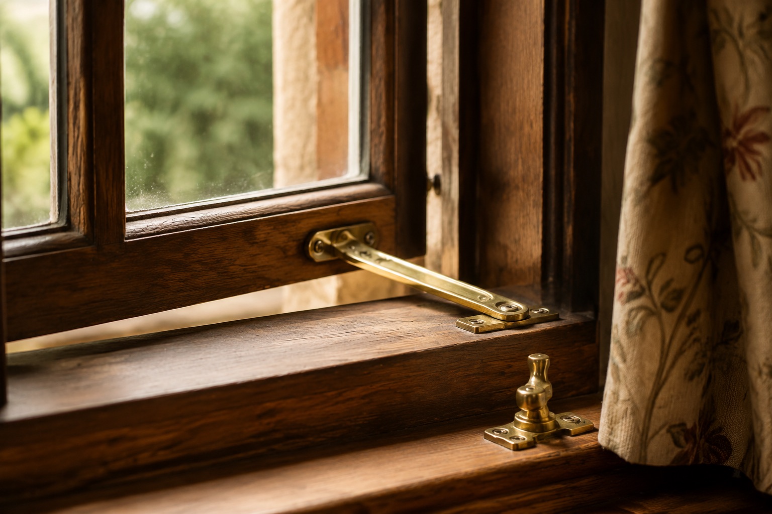 Window Casement Stay Set in use